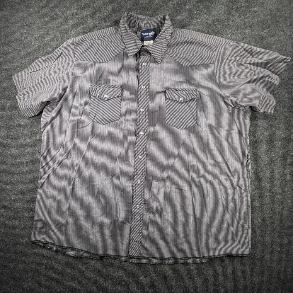 Wrangler Men's Grey and Blue Shirt